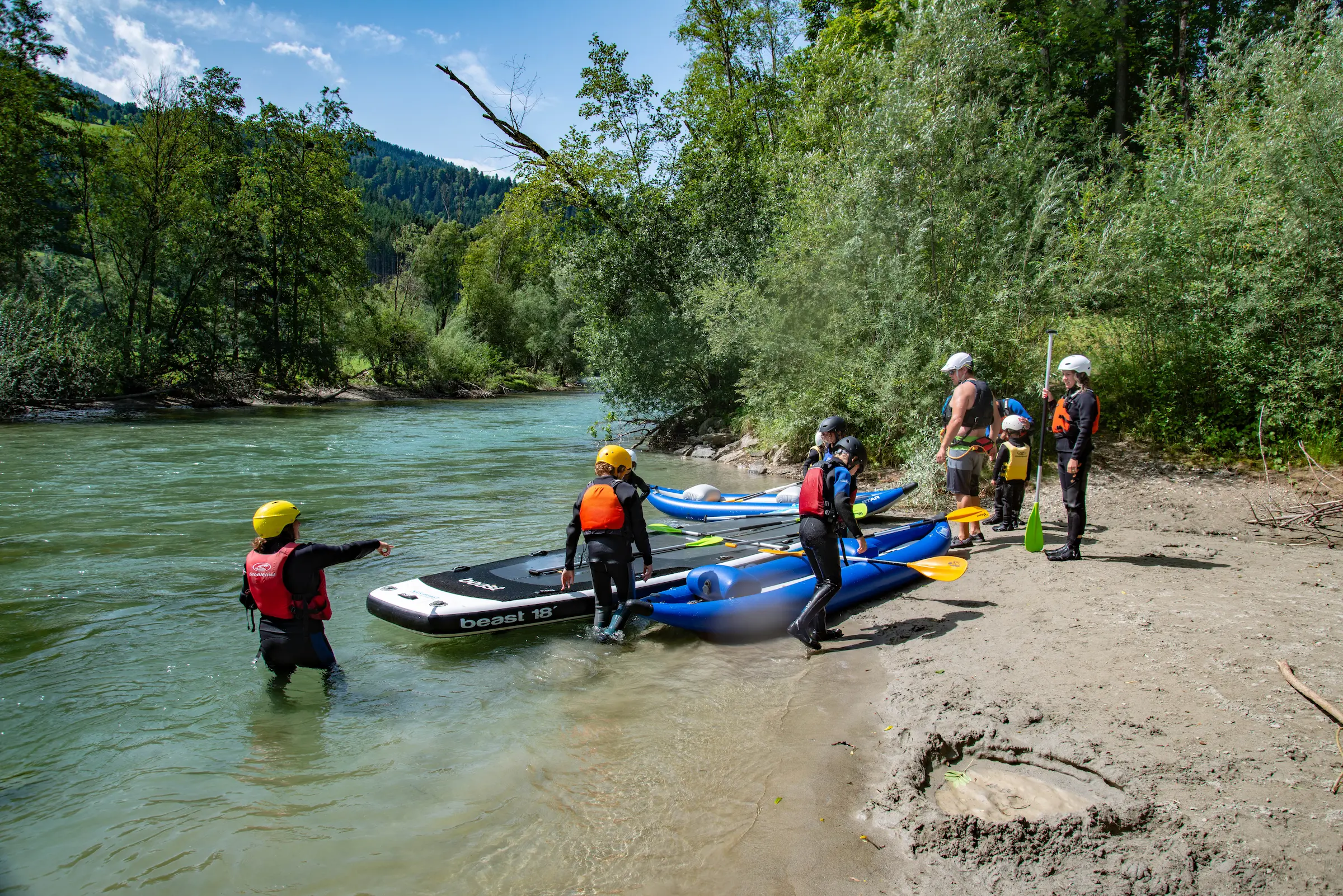 Cours de kayak sur l'Enns